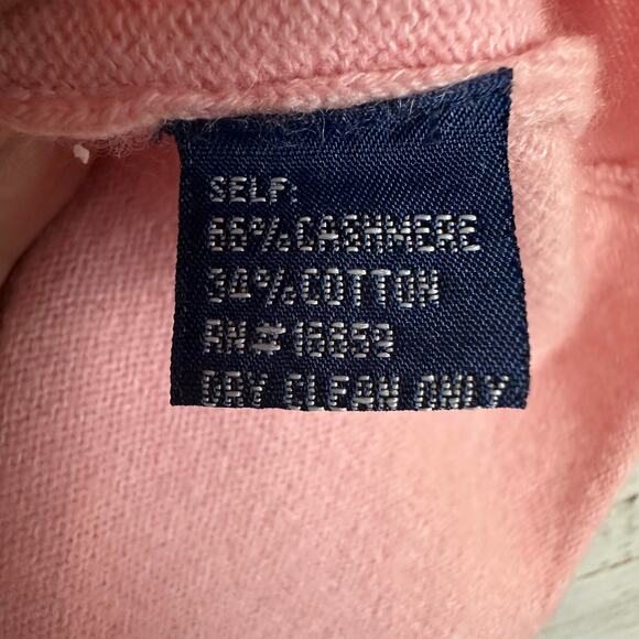 Women's EUC J McLaughlin Pink Cashmere Rolled Hem Short Sleeve Sweater Size L - Picture 5 of 6